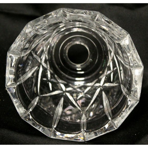 Clear Leaded Crystal Light Covers Star Pattern Molded 4" tall Shade Scallop - Picture 7 of 10
